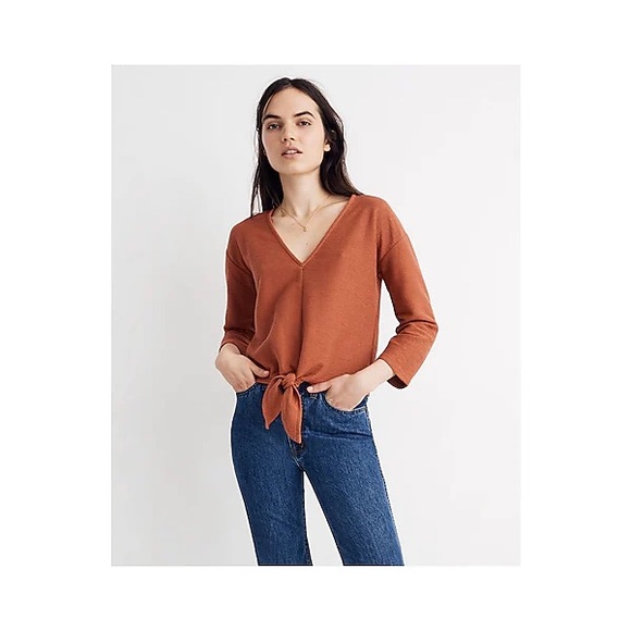 EUC Texture & Thread Madewell Orange Rust V Neck Size 2X - Picture 6 of 6